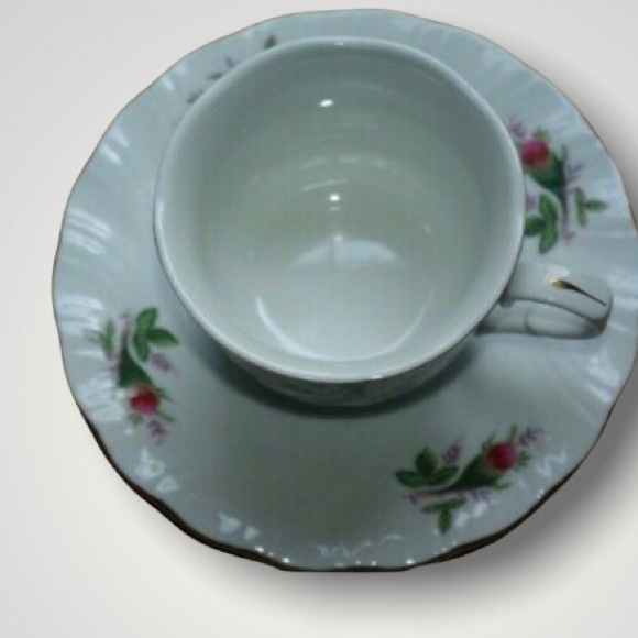Vintage Truly Tasteful Fine China Victorian Rose Bud Gold Rim Tea Cup and Saucer - Picture 3 of 4